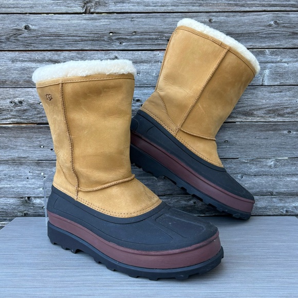 UGG Men's Tan and Black Snow Boots - Picture 1 of 10
